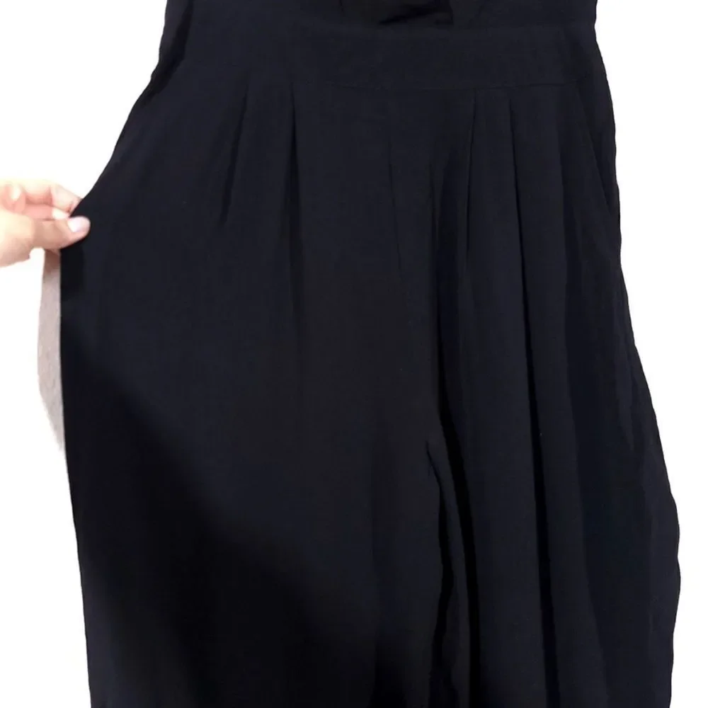 BLESSED ARE THE MEEK Long Island Pleated Diamond Back Jumpsuit in Black Medium - Picture 10 of 12
